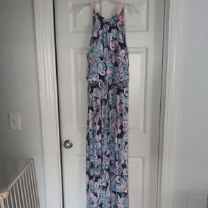 Lilly Pulitzer Maxi Dress in Blue and Pink Floral